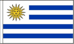 Uruguay Hand Waving Flags